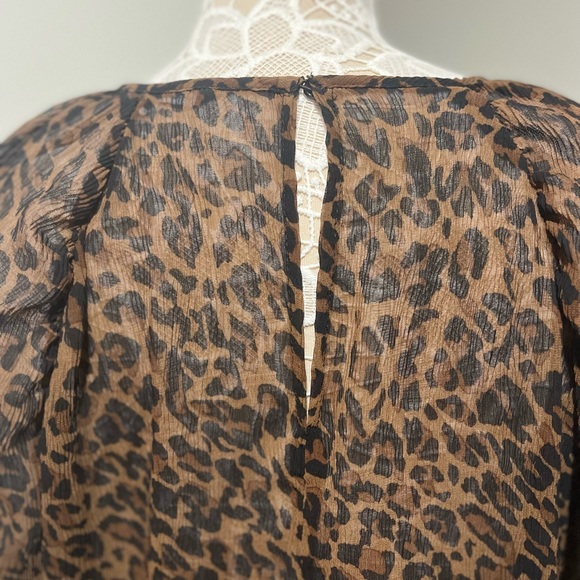 🤎🖤ZARA Animal Print Brown & Black Long Sleeve Blouse🖤🤎 - Picture 6 of 12